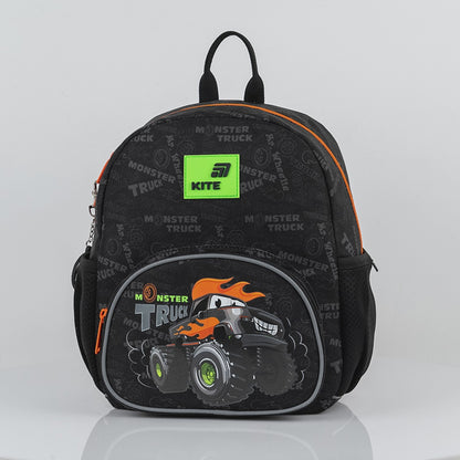 Rucsac Kite Kids Monster Truck Preșcolar Negru pentru Băieți cu Breloc pentru Grădiniță