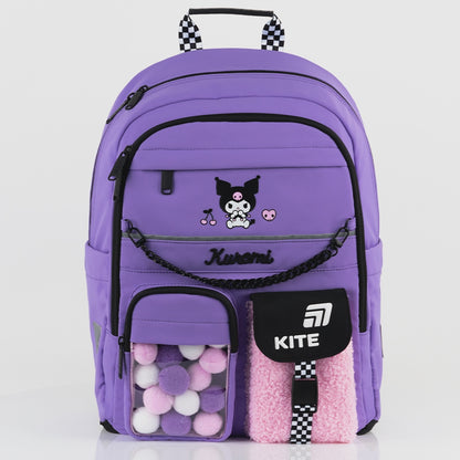Rucsac școlar ortopedic pentru fete clasele 1-6, violet, Kite Kuromi