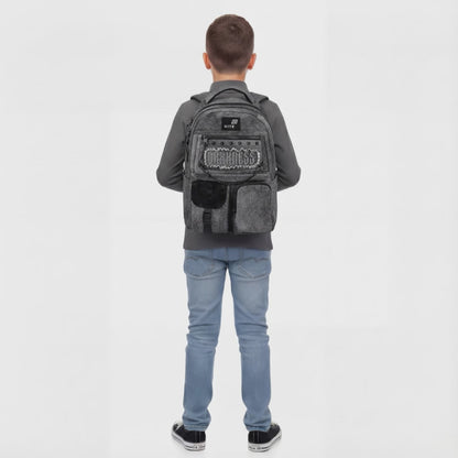 Rucsac școlar Kite Darkness pentru copii, din denim, pentru băieți cu vârsta cuprinsă între 9 și 12 ani