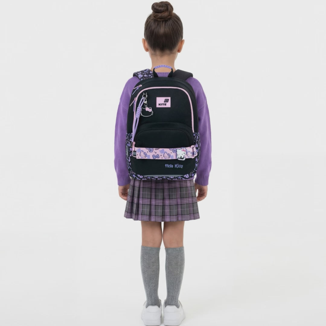 Rucsac școlar Kite Hello Kitty negru pentru fete