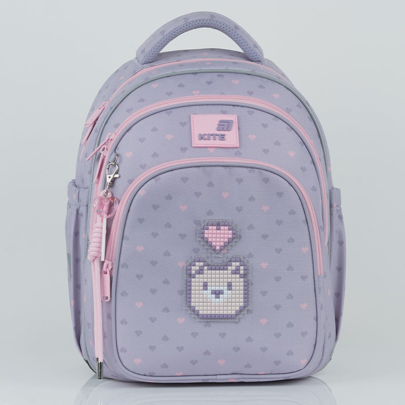 Rucsac școlar ortopedic ergonomic Kite Pixel Love pentru fete 6-8 ani