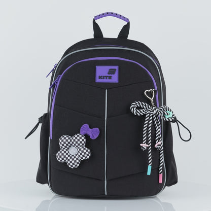 Rucsac școlar ortopedic Kite Flower Power pentru fete cu elemente 3D