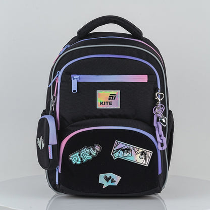 Rucsac școlar ortopedic Kite Anime Dream pentru fete cu breloc și portofel