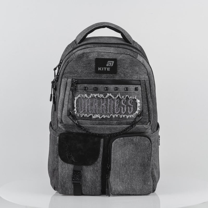 Rucsac școlar Kite Darkness pentru copii, din denim, pentru băieți cu vârsta cuprinsă între 9 și 12 ani