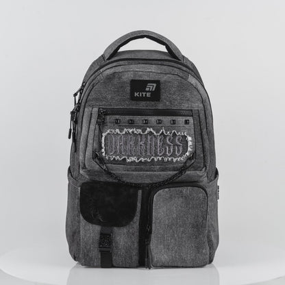 Rucsac școlar Kite Darkness pentru copii, din denim, pentru băieți cu vârsta cuprinsă între 9 și 12 ani