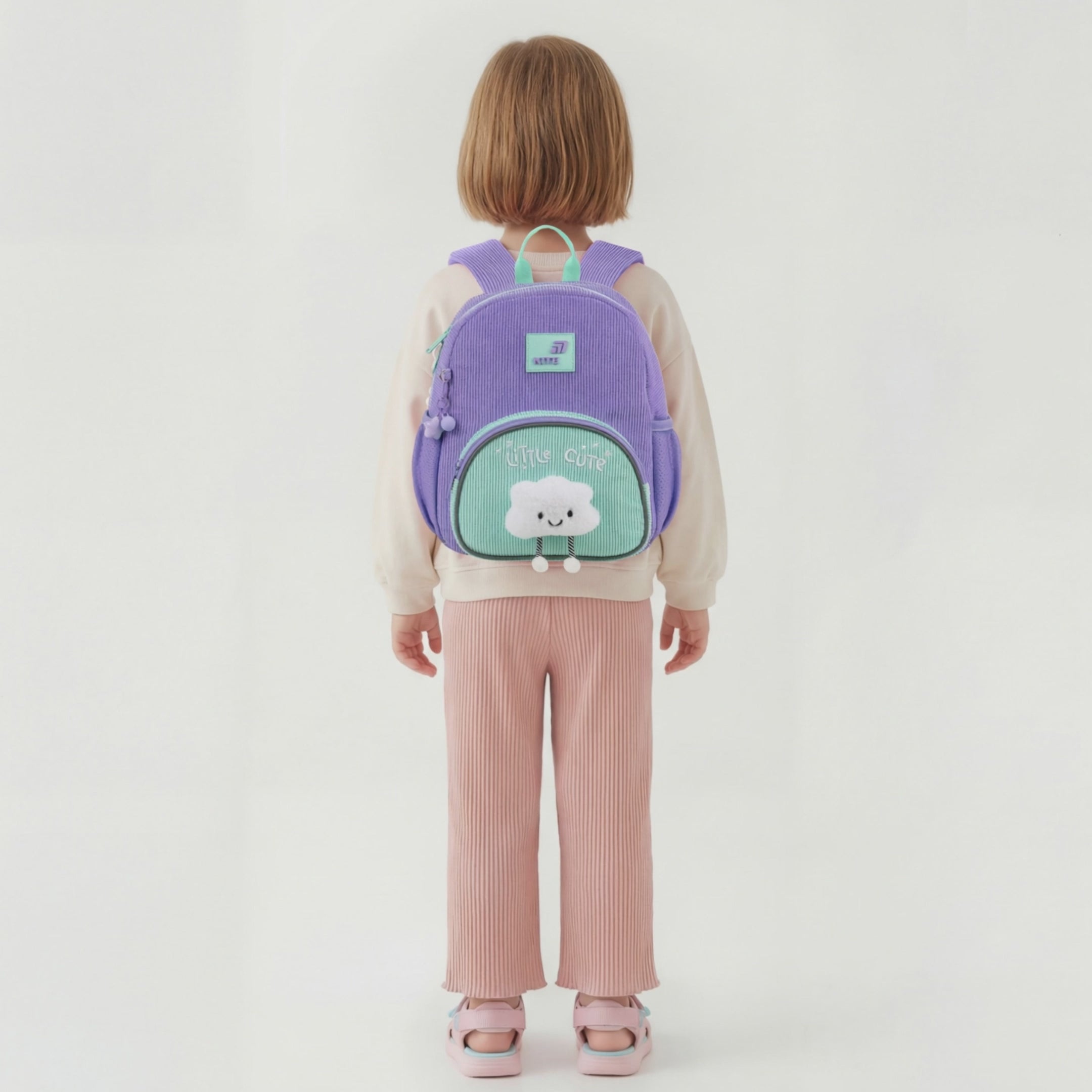 Rucsac preșcolar drăguț Kite Kids pentru fete, cu nor de pluș și breloc