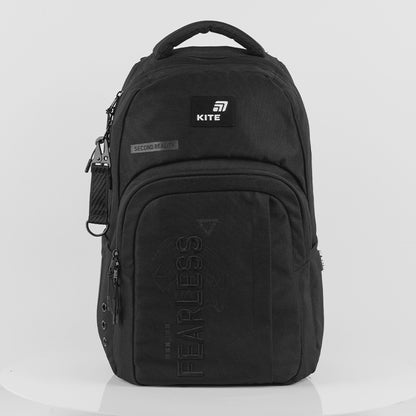 Rucsac școlar Kite Fearless negru pentru băieți 13-17 ani, spațios