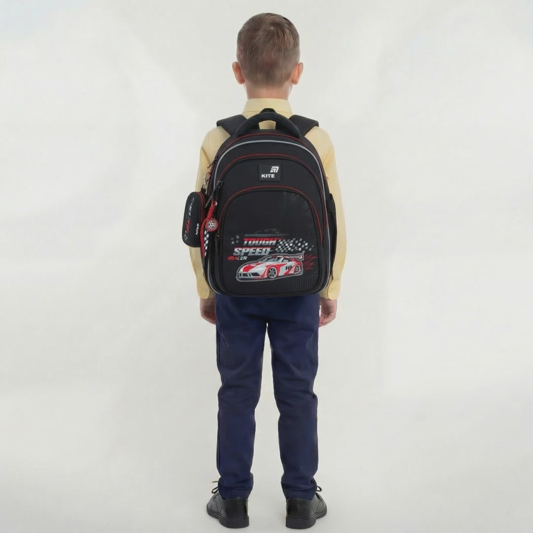 Rucsac școlar ortopedic ergonomic Kite Speed ​​​​Racer pentru băieți 6-8 ani