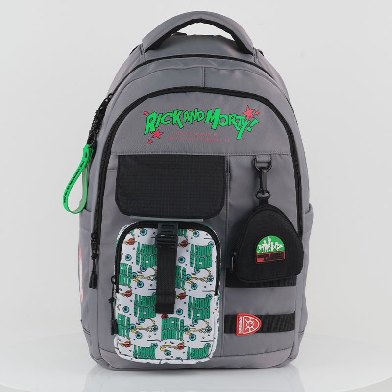 Rucsac școlar gri pentru copii Kite Rick and Morty