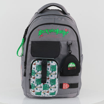 Rucsac școlar gri pentru copii Kite Rick and Morty