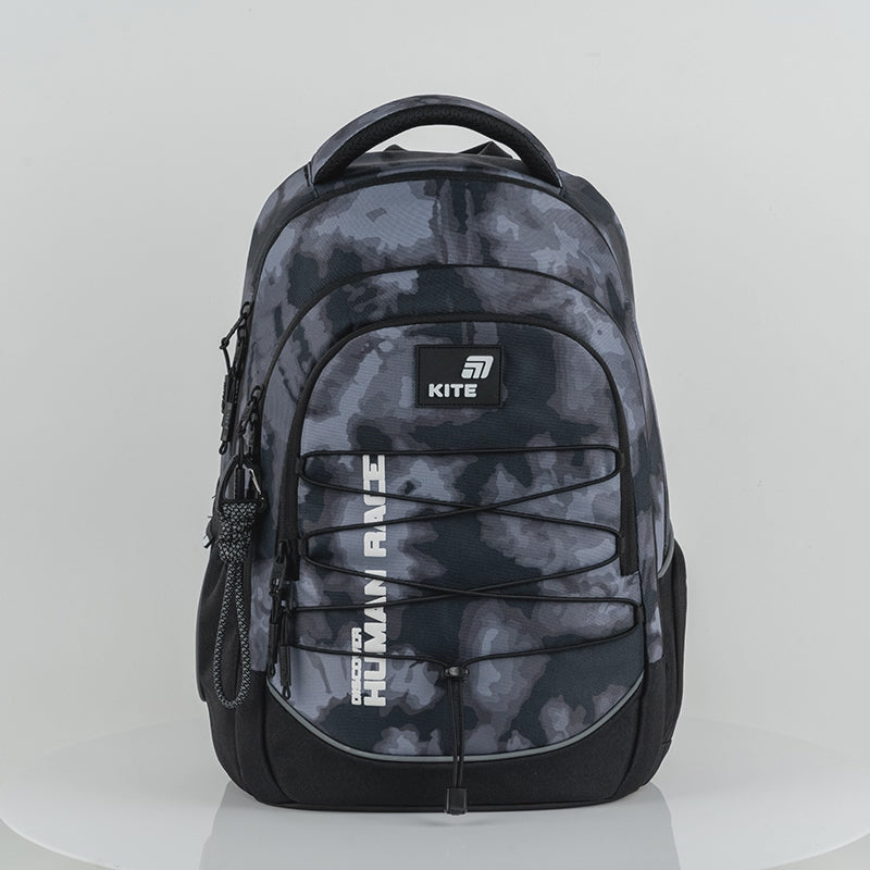 Rucsac școlar Kite Discover AGS gri pentru băieți 9-12 ani cu suport pentru skateboard