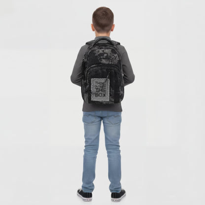 Rucsac Kite Denim Core Black pentru băieți 9-12 ani cu lanț