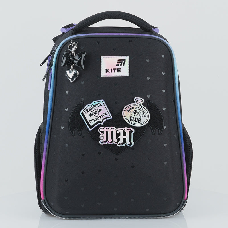 Ghiozdan ortopedic pentru fete, clasele I-IV, cu petice Monster High Kite