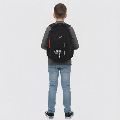 Rucsac școlar ortopedic Kite Anime Boy pentru băieți, negru, cu mai multe compartimente