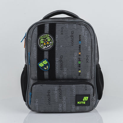 Rucsac preșcolar Kite Good Game, ușor și spațios, cu petice, pentru un băiat cu vârsta cuprinsă între 4 și 7 ani