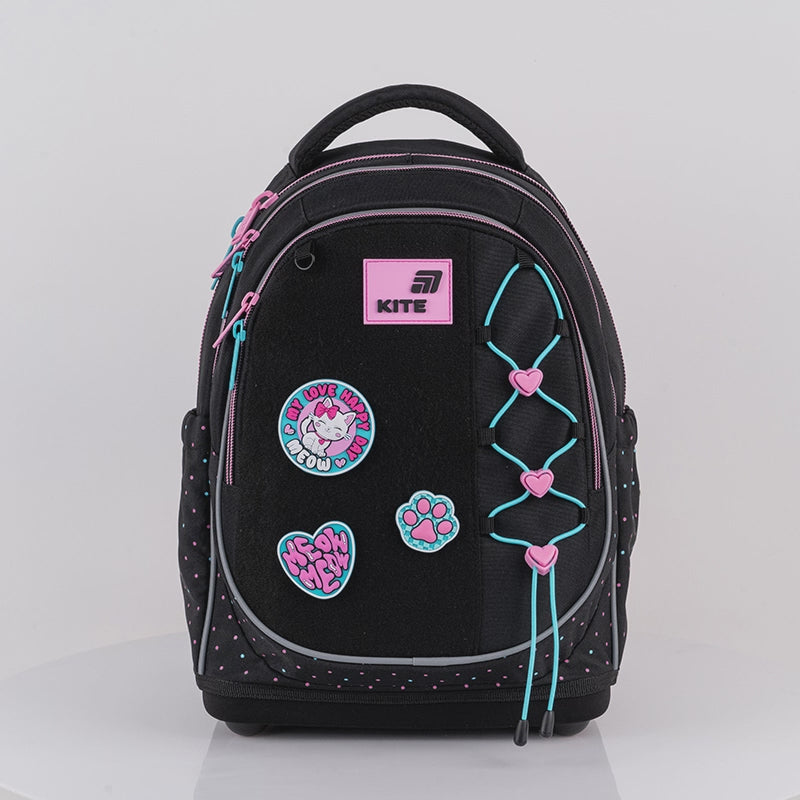 Ghiozdan școlar ortopedic Kite Pretty Kitty pentru fete cu petice