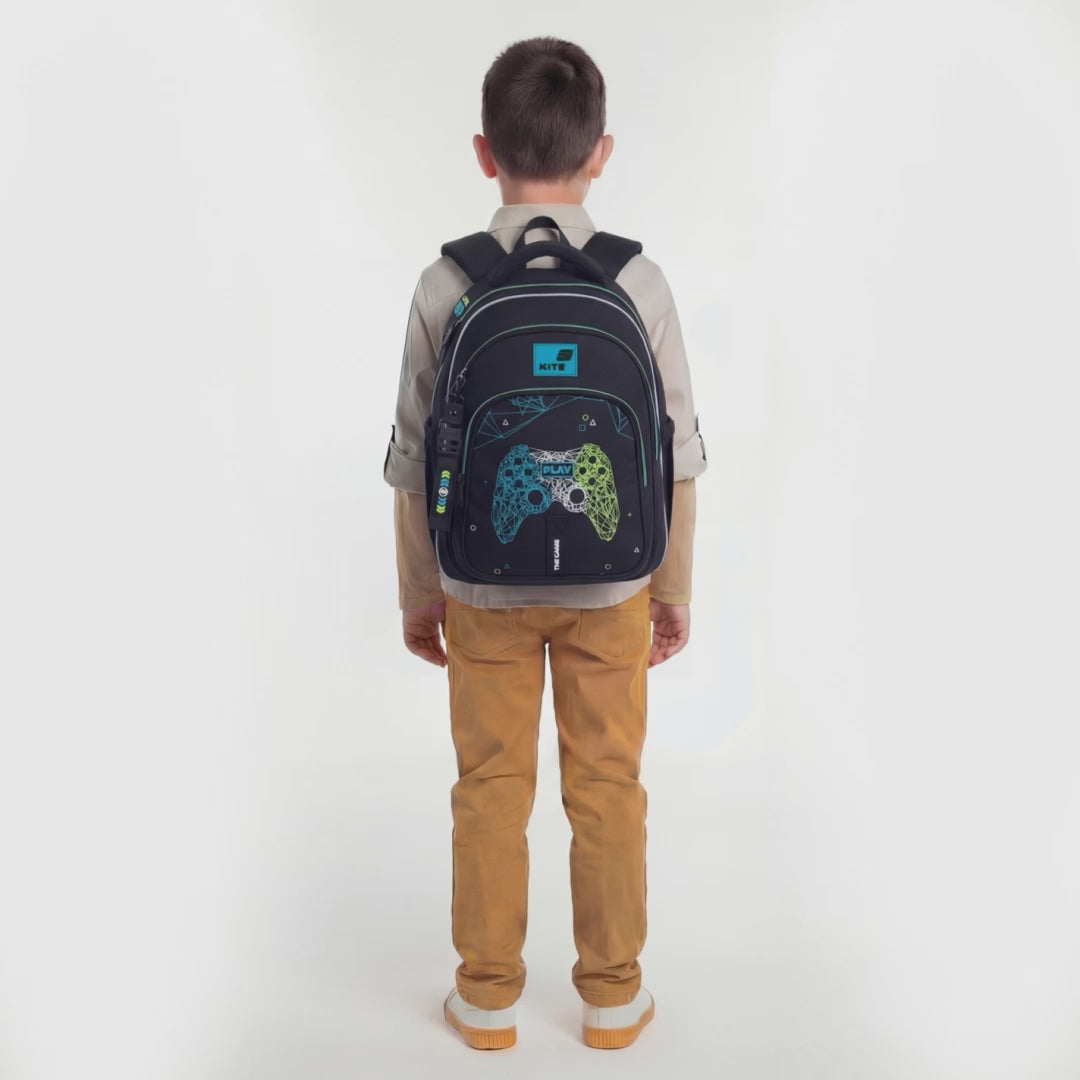 Rucsac școlar ortopedic Kite Next Level pentru băieți 9-12 ani, ergonomic, negru