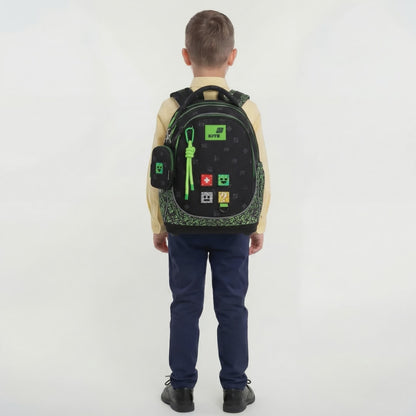 Rucsac școlar ortopedic Kite Pixel negru pentru băieți, clasele 1-4