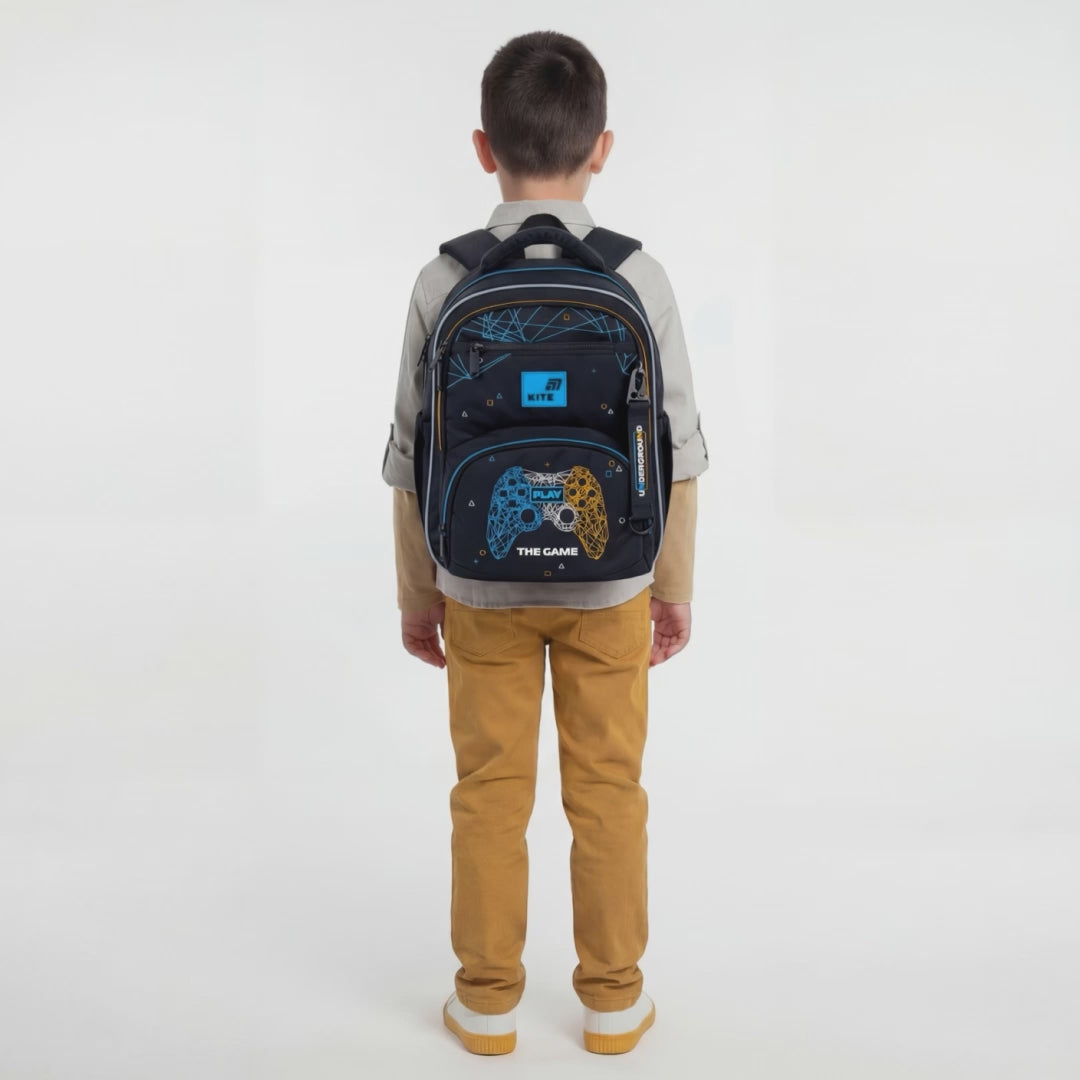 Rucsac școlar Kite Next Level pentru băieți, clasele 1-5, negru, ortopedic