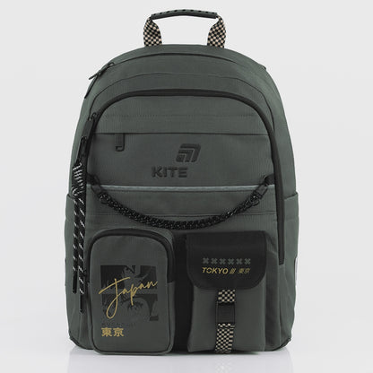 Rucsac ortopedic gri pentru băieți în stil kawaii Kite Tokyo Vibe