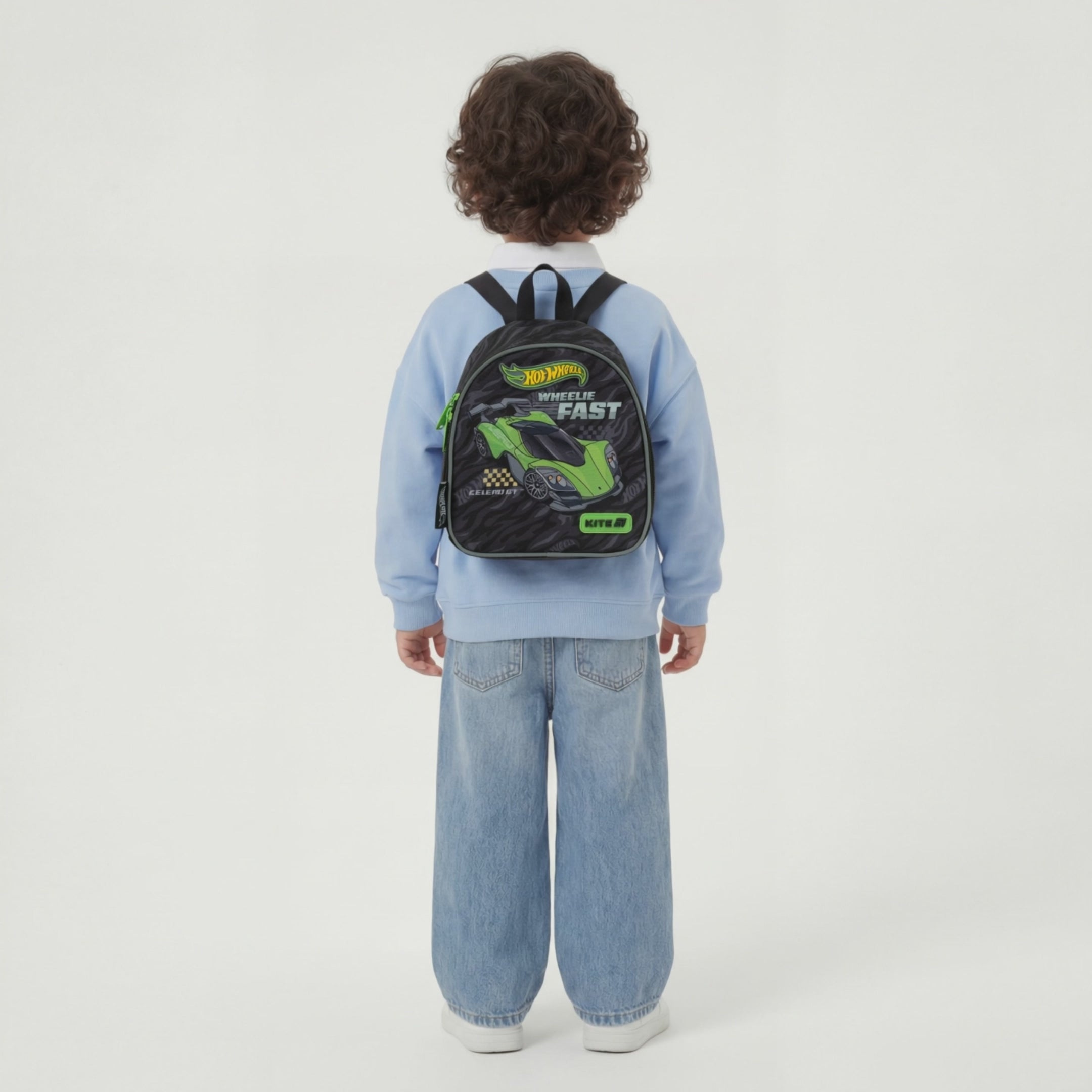 Rucsac preșcolar Hot Wheels Kite pentru băieți cu vârsta cuprinsă între 2 și 5 ani, cu curea de piept