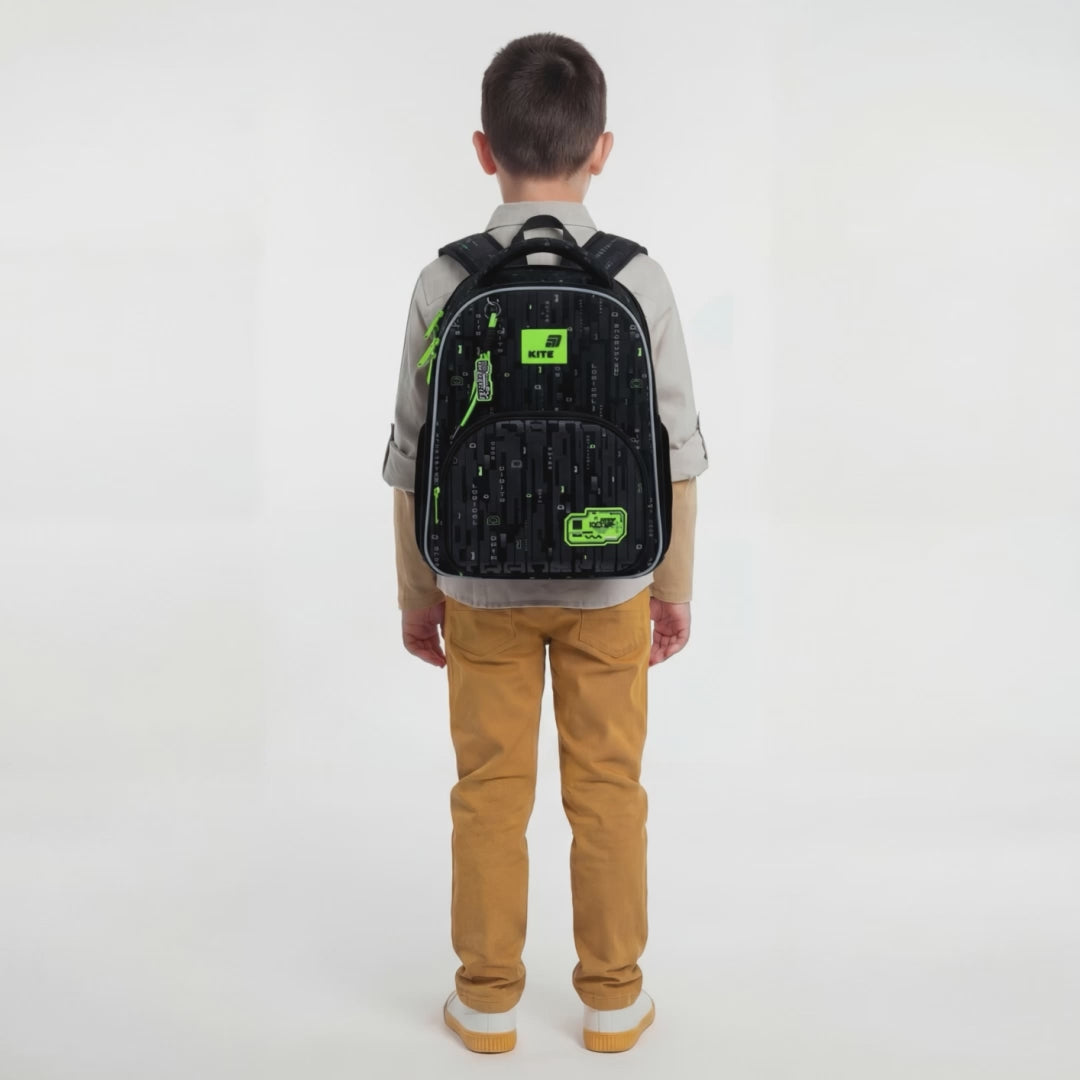 Ghiozdan școlar ortopedic Kite Digital pentru băieți 130–145 cm