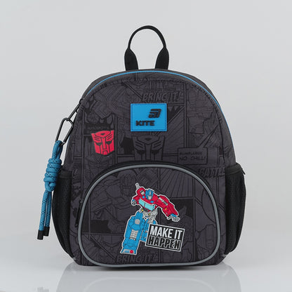 Rucsac Kite Kids Transformers negru pentru preșcolari, ușor, cu breloc