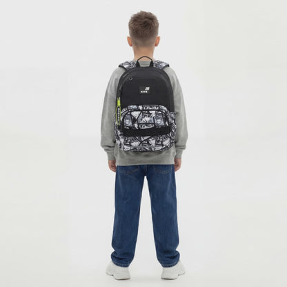 Rucsac școlar ortopedic ușor pentru băieți, negru, cu breloc, Kite Anime Boy