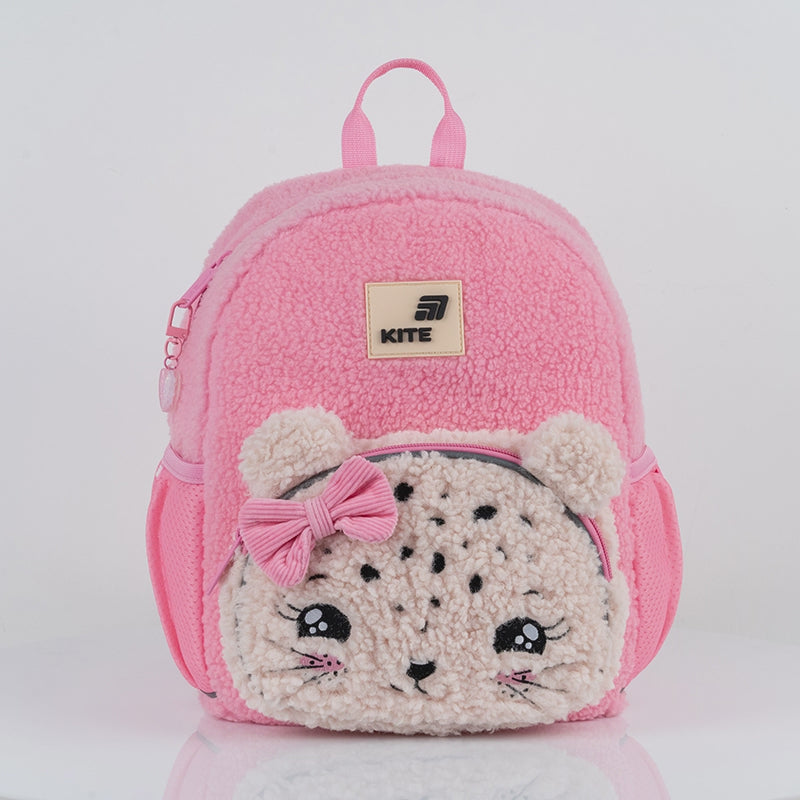 Kite Kids Rucsac preșcolar roz de pluș cu urechi pentru fete, model Pretty Kitty