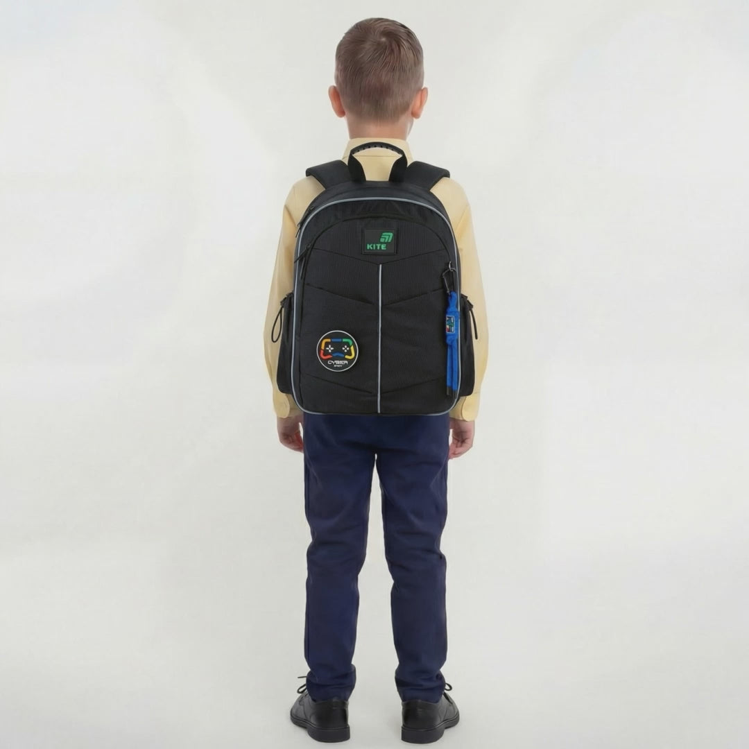 Rucsac școlar ortopedic Kite Cyber ​​pentru băiat cu vârsta cuprinsă între 6 și 8 ani, cu petic cu velcro
