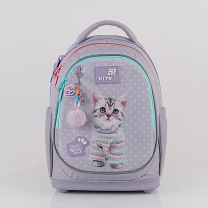 Ghiozdan școlar ortopedic Studio Pets Kite pentru fete cu pisicuță
